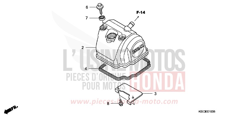 ZYLINDERKOPFDECKEL von CRF150R "Big Wheels" EXTREME RED (R292) von 2012